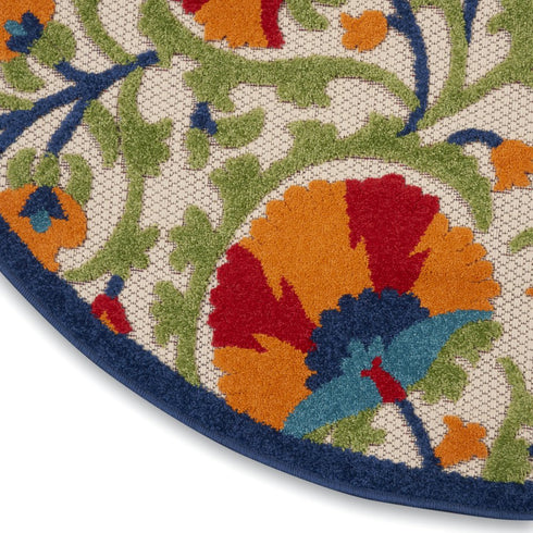 Red and Multicolor Indoor Outdoor Runner Rug